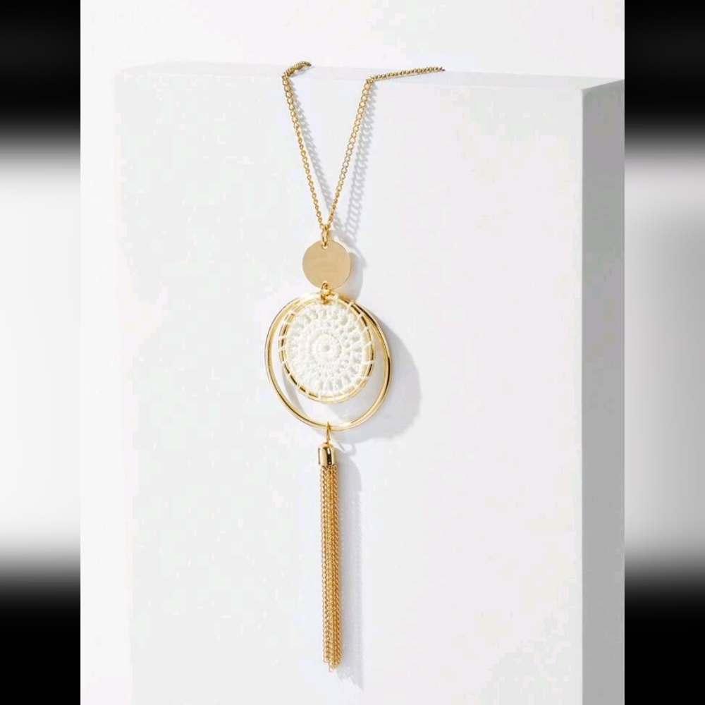 Bohemian Embroidered Tassel Necklace